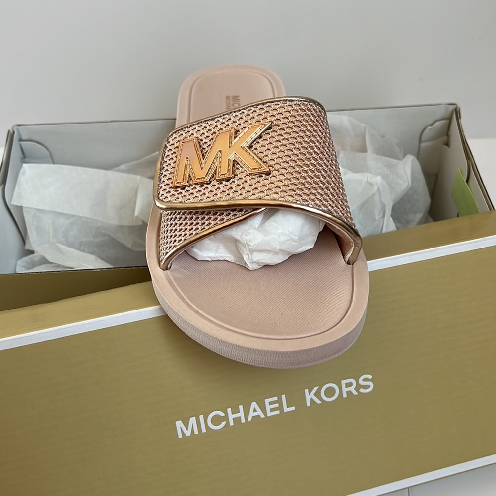 Michael Kors Palmer Slide Net Mesh Rosegold - image 4